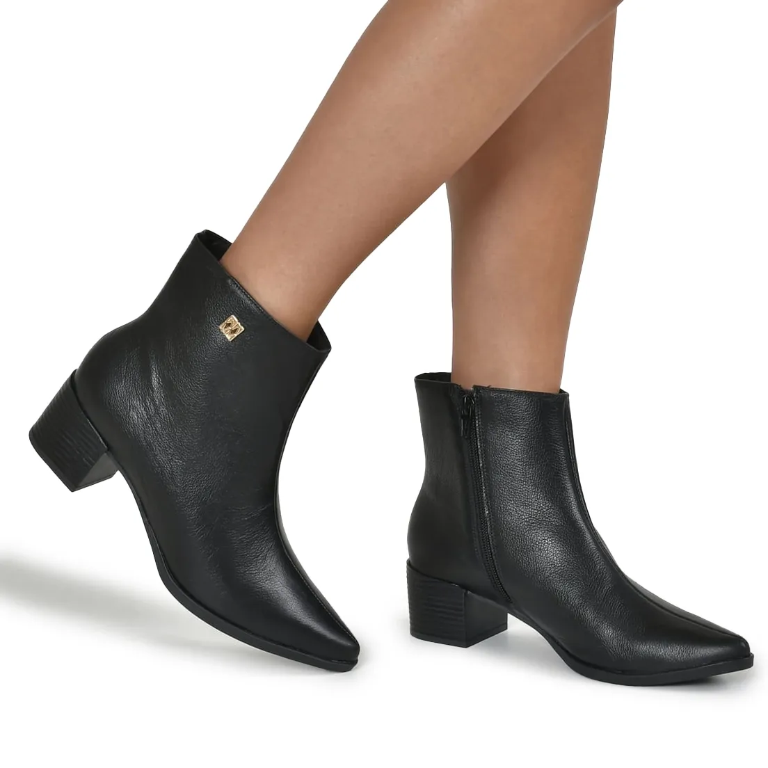 Via Marte Bota 231-007-01 Preto Couro -5-